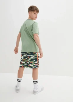 bonprix Jungen 2-8 Jahre·Shorts|Jungen 2-8 Jahre·Shirts|T-Shirt und kurze Hose aus reiner Baumwolle (2-tlg.Set) piniengrün graphisch