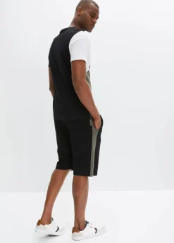 bonprix Große Größen|Sportbekleidung|T-Shirt und Sweat-Bermuda aus reiner Baumwolle (2-tlg.Set) dunkeloliv/weiß/schwarz