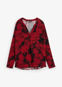 bonprix Bekleidung·Jacken & Mäntel|Blusen & Tuniken|Tunika schwarz/rot bedruckt