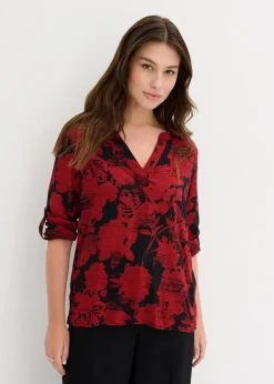 bonprix Bekleidung·Jacken & Mäntel|Blusen & Tuniken|Tunika schwarz/rot bedruckt