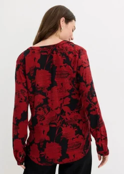 bonprix Bekleidung·Jacken & Mäntel|Blusen & Tuniken|Tunika schwarz/rot bedruckt