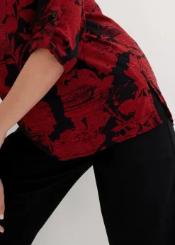 bonprix Bekleidung·Jacken & Mäntel|Blusen & Tuniken|Tunika schwarz/rot bedruckt
