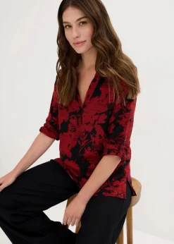 bonprix Bekleidung·Jacken & Mäntel|Blusen & Tuniken|Tunika schwarz/rot bedruckt