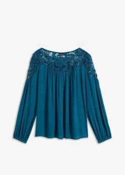 bonprix Blusen & Tuniken|Nachhaltigere Materialien|Tunika aus fließender Viskose blaupetrol