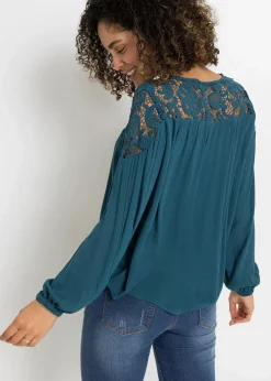 bonprix Blusen & Tuniken|Nachhaltigere Materialien|Tunika aus fließender Viskose blaupetrol