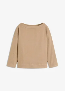 bonprix Bekleidung·Jacken & Mäntel|Blusen & Tuniken|Tunika mit Fischgratmuster aus fester Ware walnussbraun meliert