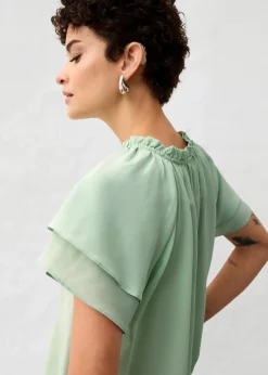 Tunika mit Seidenanteil|bonprix