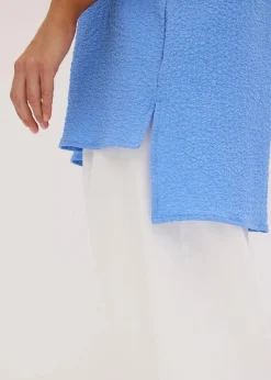 bonprix Bekleidung·Jacken & Mäntel|Blusen & Tuniken|Tunika mit Struktur und Spitzenband mittelblau