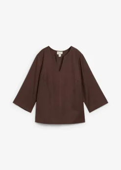 bonprix Blusen & Tuniken|Bekleidung·Jacken & Mäntel|Tunika mit Wolle dunkelbraun