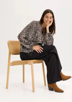 bonprix Bekleidung·Jacken & Mäntel|Blusen & Tuniken|Tunikabluse braun leo bedruckt