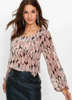 bonprix Bekleidung·Jacken & Mäntel|Blusen & Tuniken|Tunikabluse vintagerosa bedruckt
