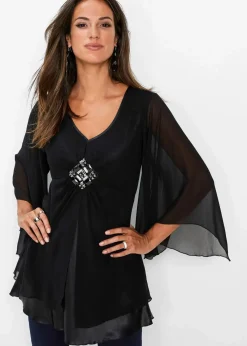 bonprix Bekleidung·Jacken & Mäntel|Festliche Mode|Tunikabluse schwarz