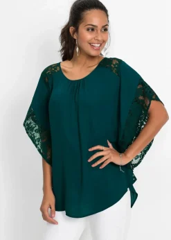 bonprix Bekleidung·Jacken & Mäntel|Nachhaltigere Materialien|Tunikabluse tiefgrün