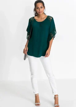 bonprix Bekleidung·Jacken & Mäntel|Nachhaltigere Materialien|Tunikabluse tiefgrün