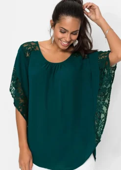 bonprix Bekleidung·Jacken & Mäntel|Nachhaltigere Materialien|Tunikabluse tiefgrün