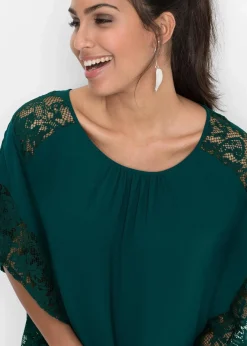 bonprix Bekleidung·Jacken & Mäntel|Nachhaltigere Materialien|Tunikabluse tiefgrün