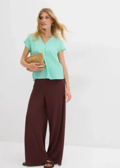 bonprix Blusen & Tuniken|Bekleidung·Jacken & Mäntel|Tunikabluse aus fließendem Viskose-Mix mentholblau