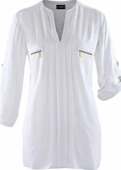 bonprix Bekleidung·Jacken & Mäntel|Nachhaltigere Materialien|Tunikabluse aus fließender Viskose weiß