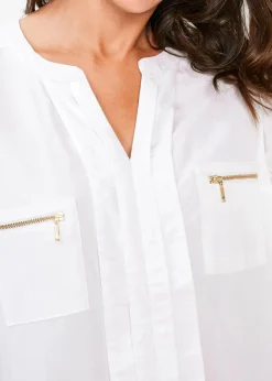 bonprix Bekleidung·Jacken & Mäntel|Nachhaltigere Materialien|Tunikabluse aus fließender Viskose weiß