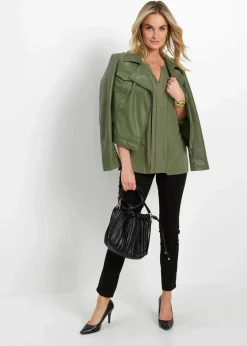 bonprix Blusen & Tuniken|Nachhaltigere Materialien|Tunikabluse aus fließender Viskose oliv