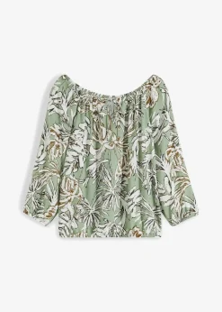 bonprix Bekleidung·Jacken & Mäntel|Blusen & Tuniken|Tunikabluse aus fließender Viskose mint geblümt