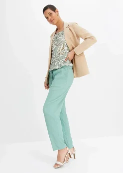 bonprix Bekleidung·Jacken & Mäntel|Blusen & Tuniken|Tunikabluse aus fließender Viskose mint geblümt