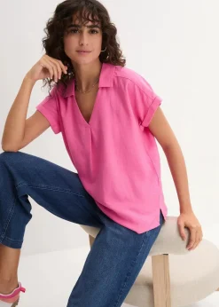 Tunikabluse aus luftigem Leinen-Mix|bonprix Online