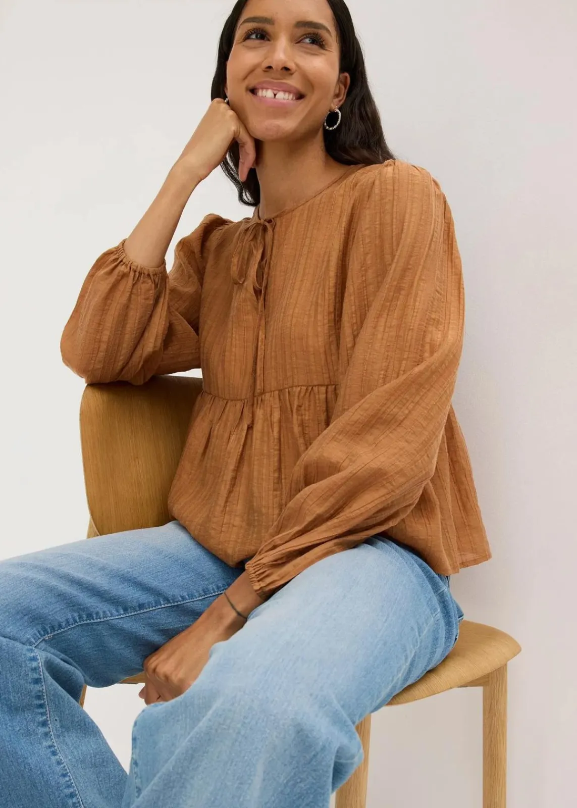 bonprix Bekleidung·Jacken & Mäntel|Blusen & Tuniken|Tunikabluse aus Lyocell kupfer