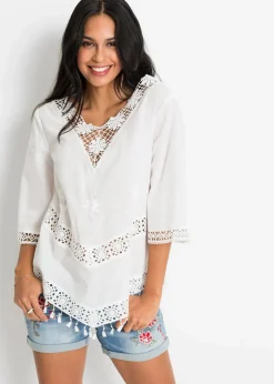 Tunikabluse aus reiner Baumwolle|bonprix Sale