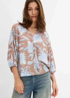 bonprix Blusen & Tuniken|Bekleidung·Jacken & Mäntel|Tunikabluse aus softem Viskose-Mix gewürzbraun