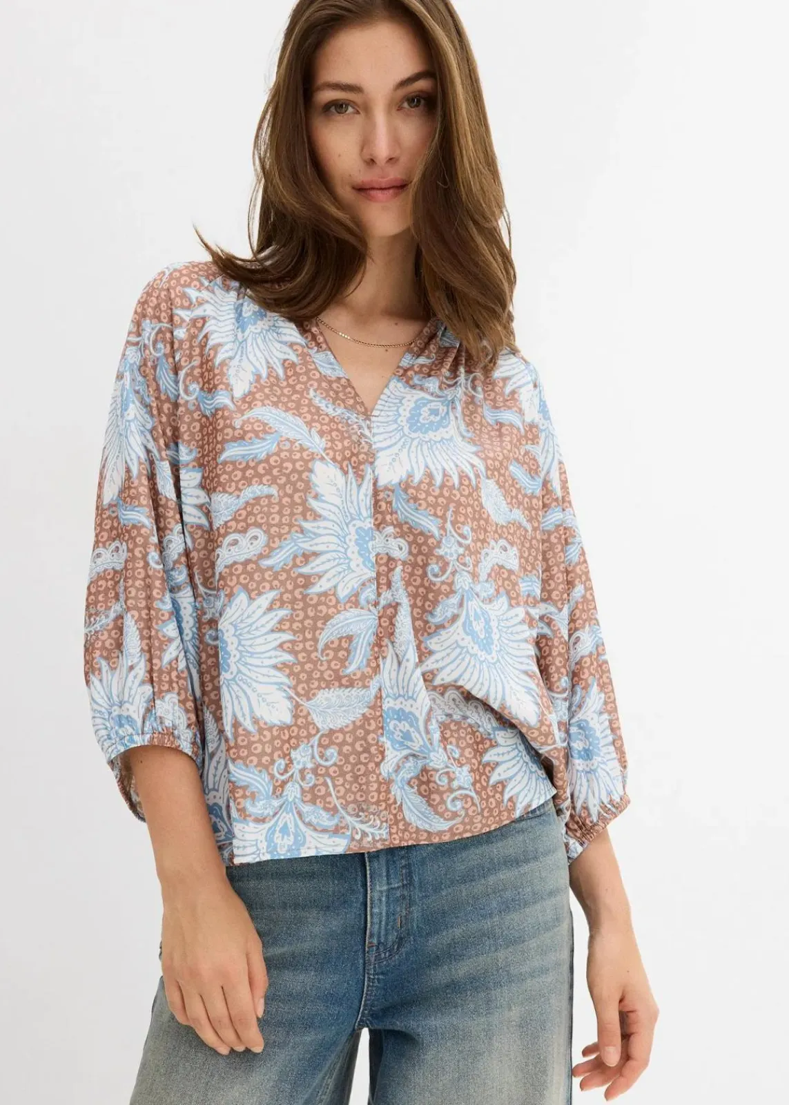 bonprix Blusen & Tuniken|Bekleidung·Jacken & Mäntel|Tunikabluse aus softem Viskose-Mix gewürzbraun