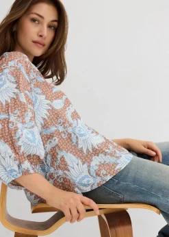 bonprix Blusen & Tuniken|Bekleidung·Jacken & Mäntel|Tunikabluse aus softem Viskose-Mix gewürzbraun