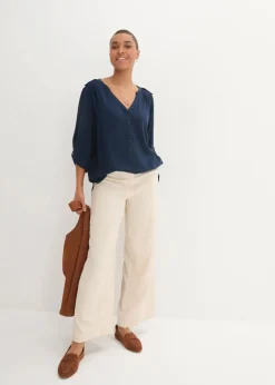 bonprix Blusen & Tuniken|Nachhaltigere Materialien|Tunikabluse aus softer Viskose dunkelblau