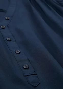 bonprix Blusen & Tuniken|Nachhaltigere Materialien|Tunikabluse aus softer Viskose dunkelblau