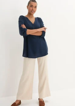 bonprix Blusen & Tuniken|Nachhaltigere Materialien|Tunikabluse aus softer Viskose dunkelblau