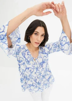 Tunikabluse aus strukturierter Viskose|bonprix