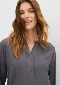 bonprix Bekleidung·Jacken & Mäntel|Blusen & Tuniken|Tunikabluse aus Viskose schiefergrau