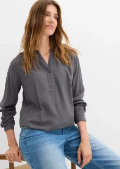 bonprix Bekleidung·Jacken & Mäntel|Blusen & Tuniken|Tunikabluse aus Viskose schiefergrau
