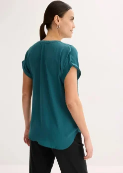 bonprix Blusen & Tuniken|Bekleidung·Jacken & Mäntel|Tunikabluse Georgette pfeffergrün