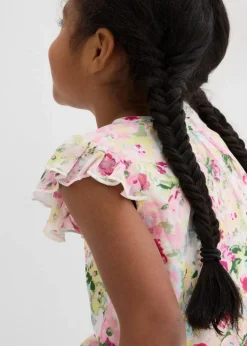 bonprix Mädchen 2-8 Jahre·Nachhaltigere Materialien|Mädchen 9-16 Jahre·Nachhaltigere Materialien|Tunikabluse mit Rüschen violettorchidee/weiß geblümt