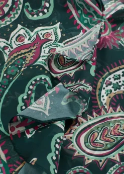 bonprix Bekleidung·Jacken & Mäntel|Blusen & Tuniken|Tunikabluse mit Volants tiefgrün paisley