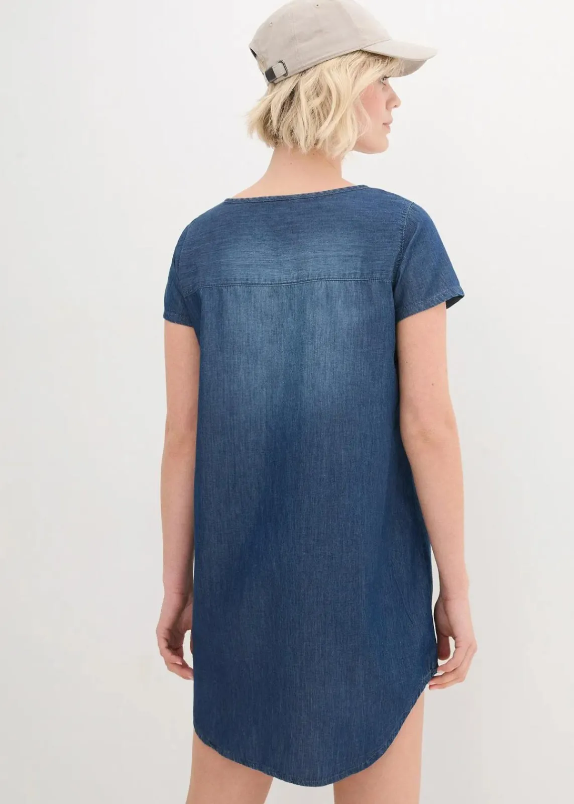 bonprix Bekleidung·Pullover & Strickjacken|Kleider|Tunika-Jeanskleid blau denim used