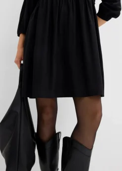 bonprix Kleider|Bekleidung·Pullover & Strickjacken|Tunika-Kleid aus fließender Viskose schwarz bedruckt