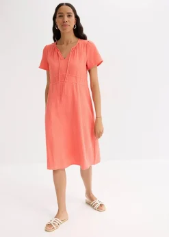 bonprix Bekleidung·Pullover & Strickjacken|Kleider|Tunika-Kleid aus Musselin helllachs