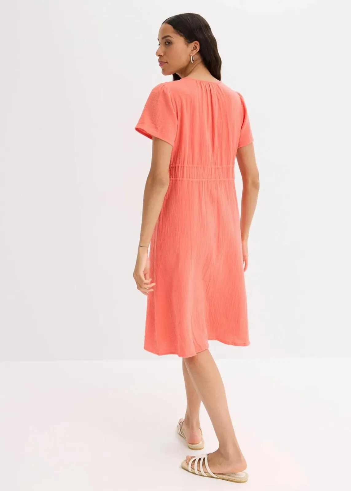 bonprix Bekleidung·Pullover & Strickjacken|Kleider|Tunika-Kleid aus Musselin helllachs