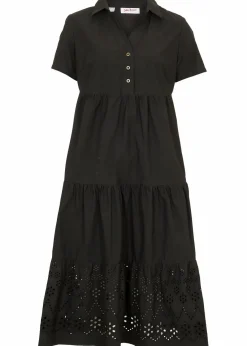 Tunika-Kleid aus reiner Baumwolle mit Lochstickerei|bonprix Clearance