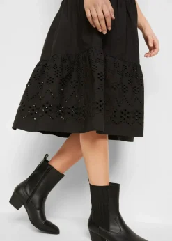 Tunika-Kleid aus reiner Baumwolle mit Lochstickerei|bonprix Clearance