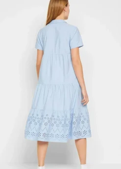 Tunika-Kleid aus reiner Baumwolle mit Lochstickerei|bonprix Sale