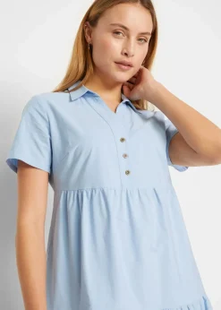 Tunika-Kleid aus reiner Baumwolle mit Lochstickerei|bonprix Sale