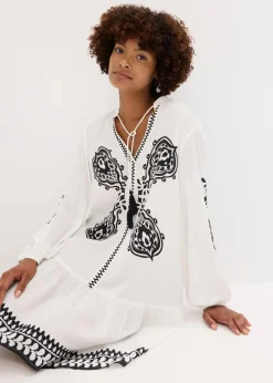 Tunika-Kleid aus strukturierter Viskose|bonprix Sale